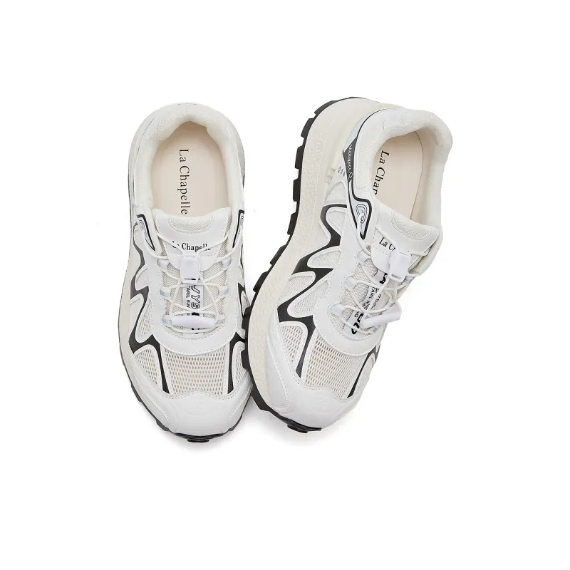 La Chapelle Low Top Chunky Sneakers Women's White-1