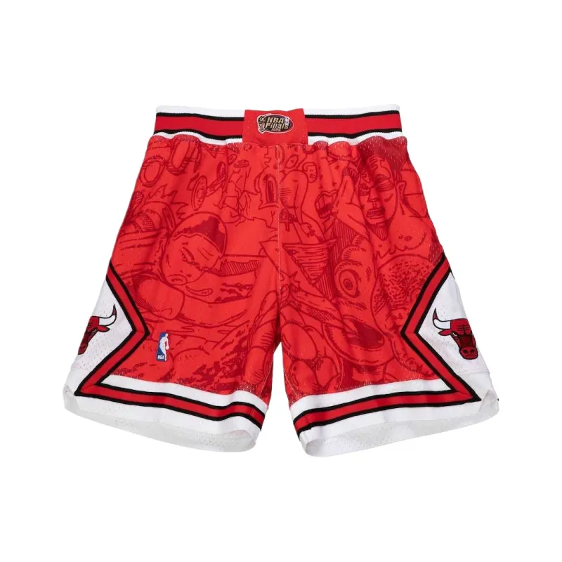 Mitchell & Ness Hebru Casual Shorts Fan Edition Men's Red-0