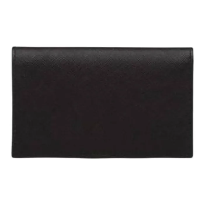 PRADA Saffiano Leather Wallet Trumpets Unisex Black-1