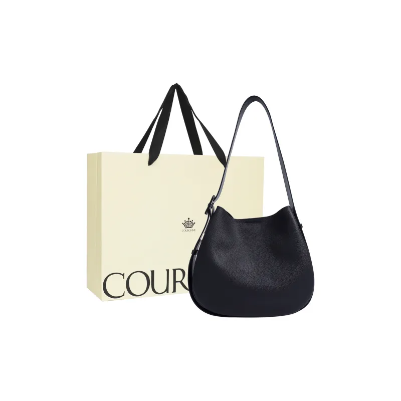 COURONNE Top Grain Cow Leather Tote Bag, Shoulder Bag Women's Black/White/Elephant Gray/Lavender-0