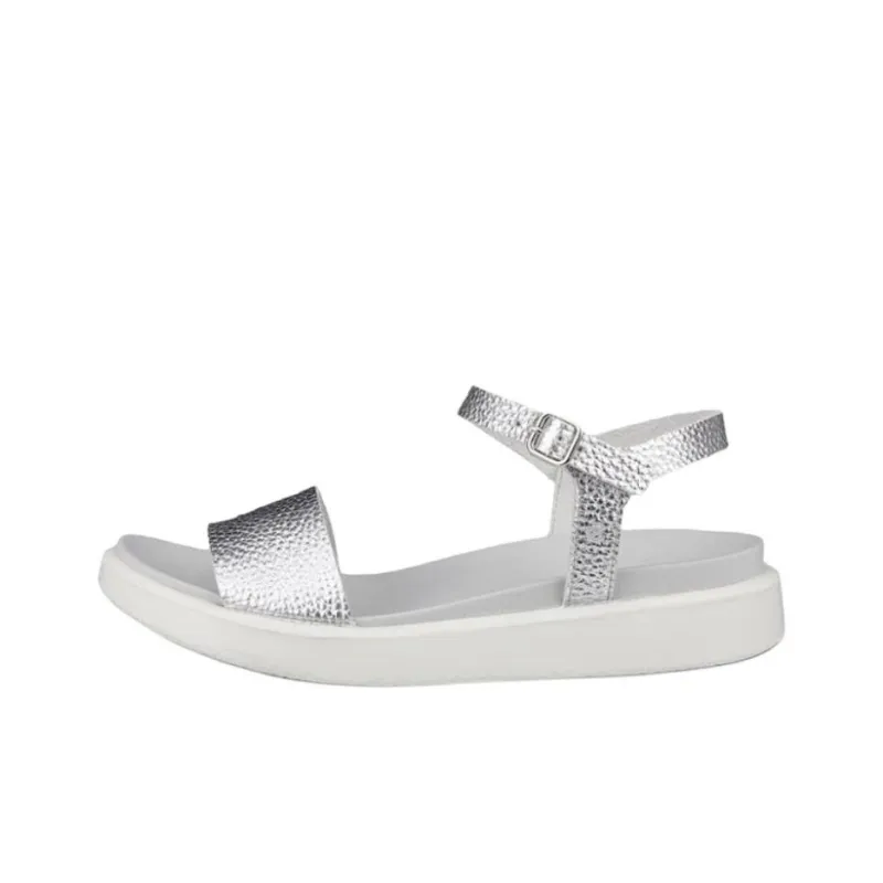 Ecco Flowt One Strap Sandals Women's Silver-0