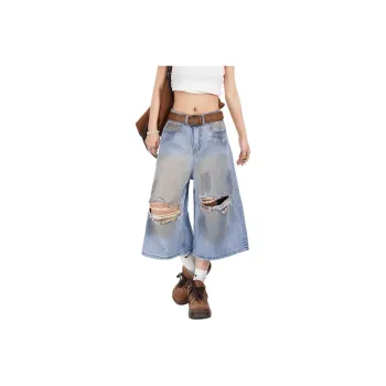 FASTFISH Denim Shorts Unisex Blue