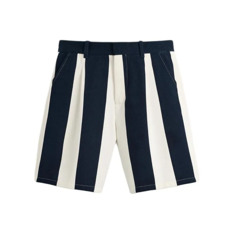 ZARA Casual Shorts Men Sea Blue/White-0
