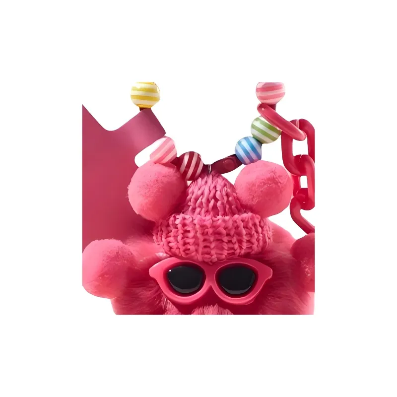 CinvaiKrose Rex Rabbit Fur Plush Keychain Charm Small Doll Bag Accessory Women's Multicolor-7