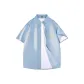 [100% cotton Denim]Light Blue (Ma Flower Khaki Chest Logo)