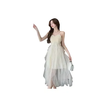 FLIM Slip Dresses Women's White