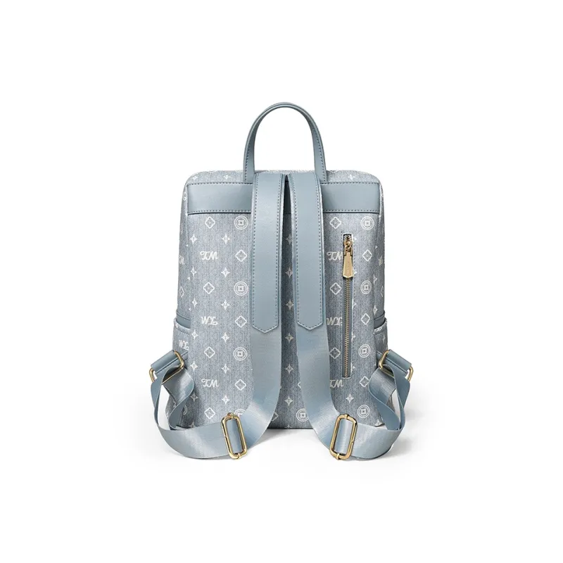 Teenmix PVC Backpack Regular Women's Coffee/Ecru/Sky Blue-17