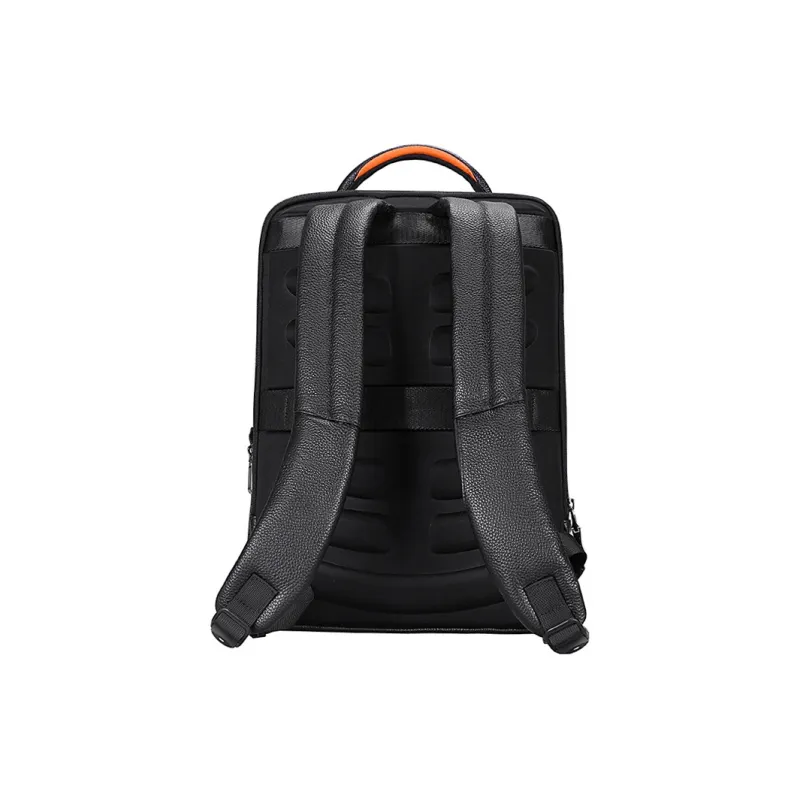 PESASRIE Cow Leather Backpack Men's Black-2