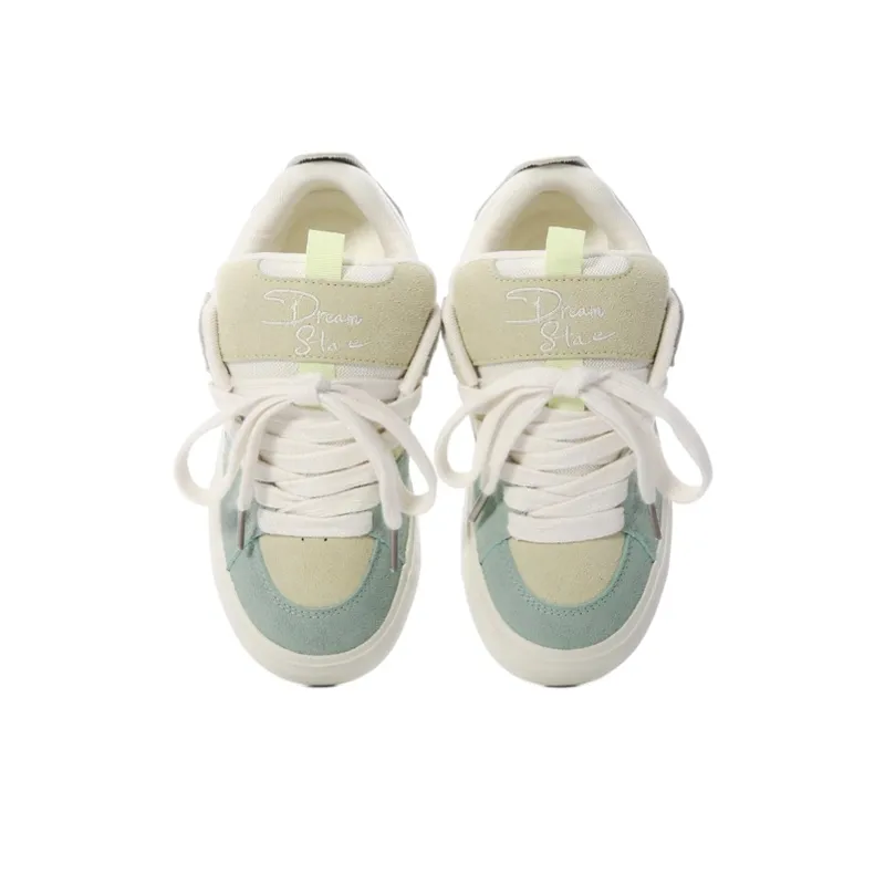 The New Age Family Low Top Skateboard Shoes Women's Yellow Cream-2