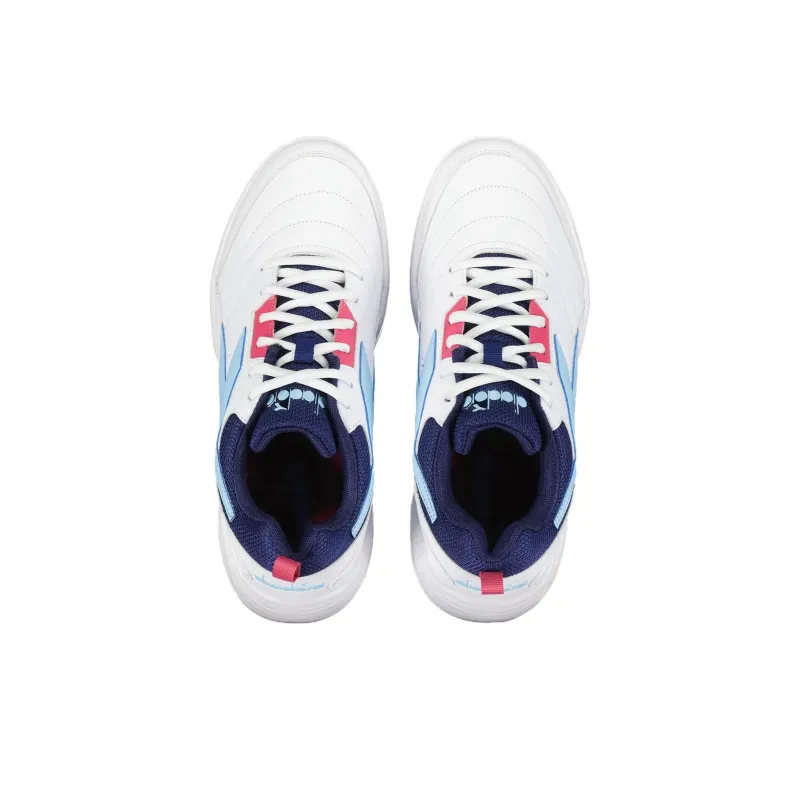 Diadora Anti Slip Wear Resistant Low Top Tennis Shoes Women's White-3