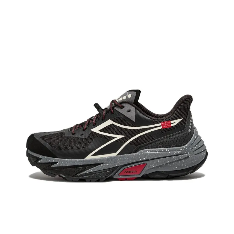 Diadora Anti Slip Wear Resistant Low Top Casual Running Shoes Unisex Black-0