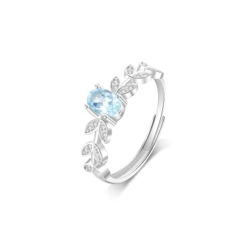 Lao Feng Xiang Natural Topazes Colored Gemstone Rings Women's