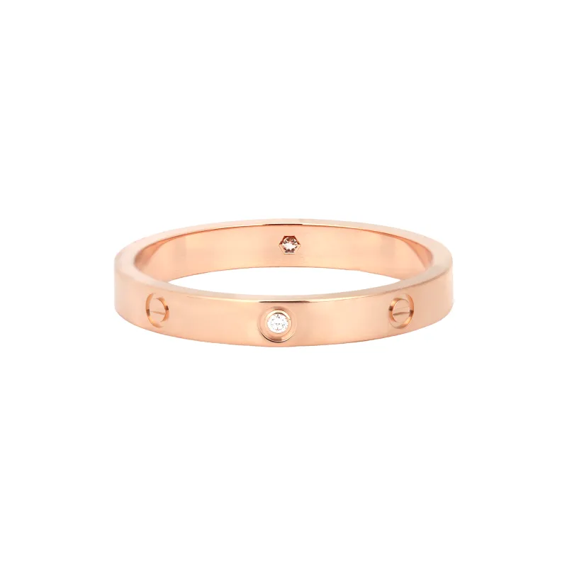 CARTIER 18K Rose Gold Diamonds Rings Women's Rose Gold-1