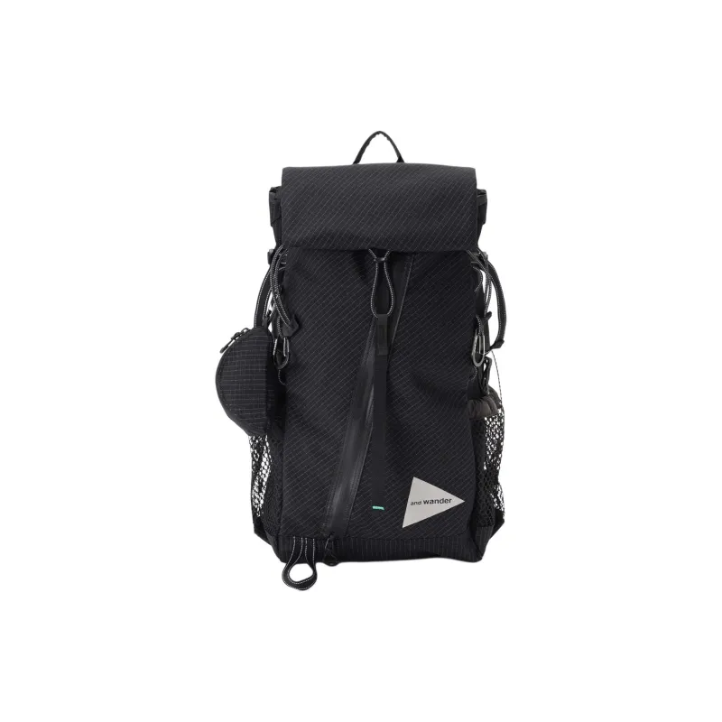 And Wander Polyester Backpack Unisex Black-0