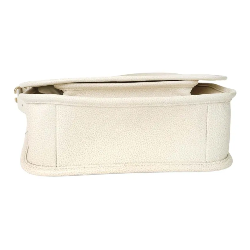 LONGCHAMP Cow Leather Shoulder Bag Medium Size Women's Paper White-2