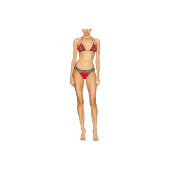 AKOIA SWIM Two Piece Swimsuit Women's Red Green