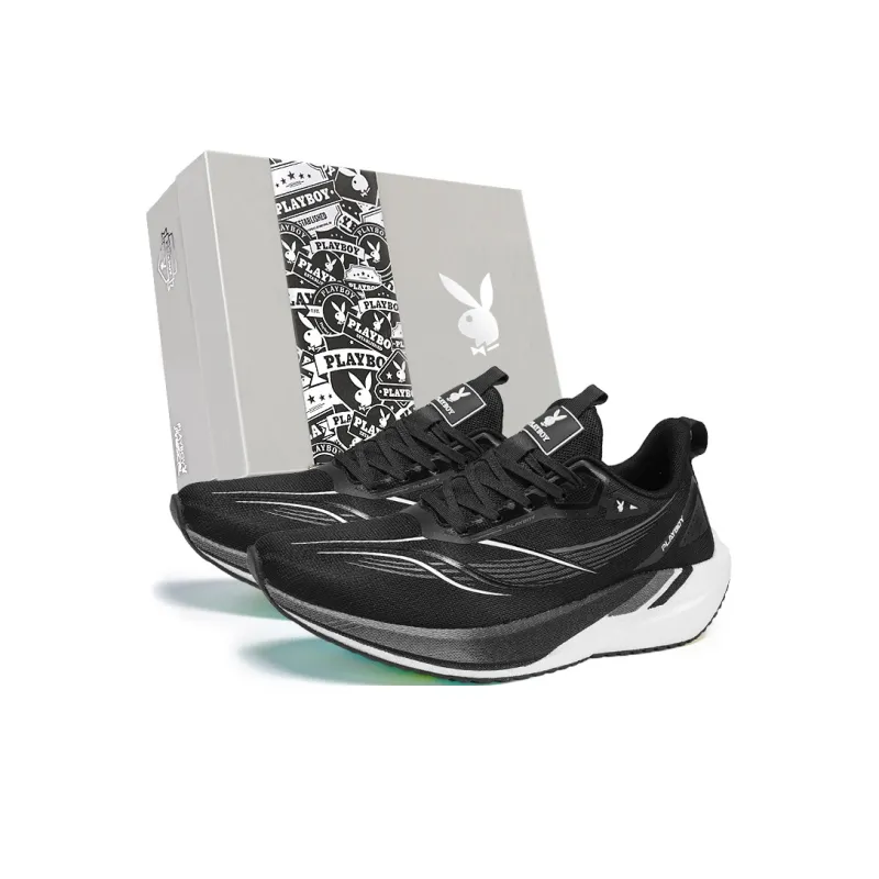 Playboy Low Top Running Shoes Men's Black Box-0