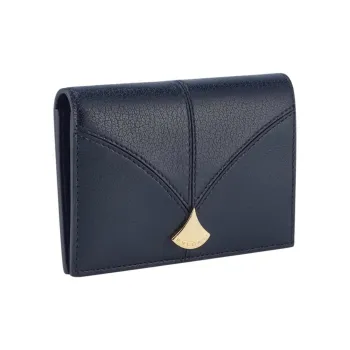 BVLGARI DIVAS' DREAM Goatskin Card Holder Men's Black