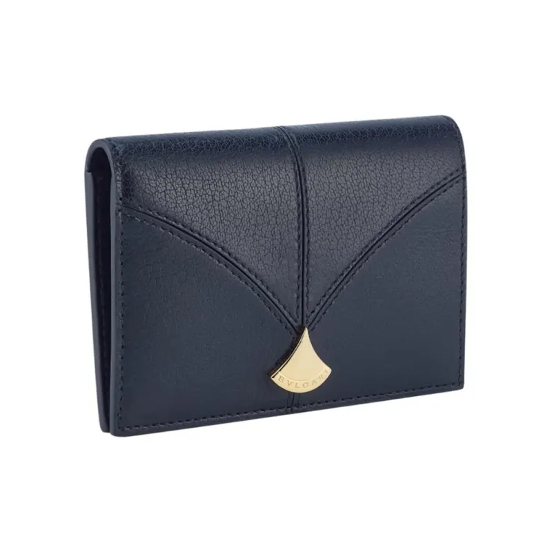 BVLGARI DIVAS' DREAM Goatskin Card Holder Men's Black-0