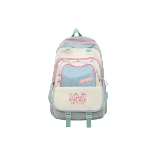 ALI THE FOX Synthetic Leather Backpack Women's Cream Blue/Mint Green