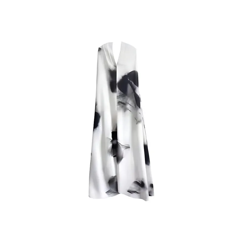 IQC Slip Dresses Women's Black White Skirt+Ribbon-0