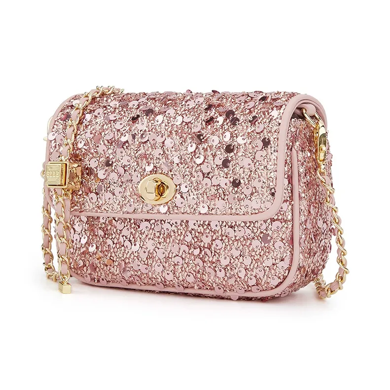 ELLE Fabric Crossbody Bag Women's Silver/Pink-6