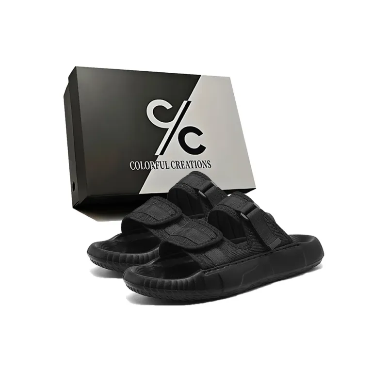 Colorful Creations EVA Stitching Quiet, Slip Resistant, Quick Dry Slide Slippers Men's-0