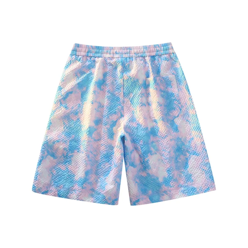 PASOK Casual Shorts Unisex PA013 Tie Dye Dazzling Color-1
