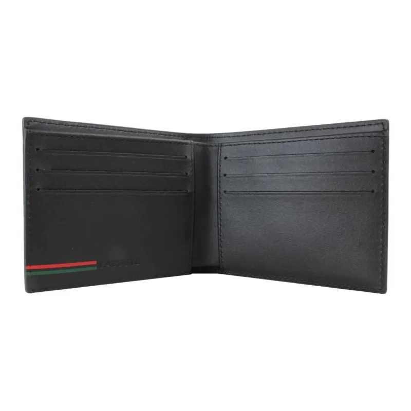 LACOSTE Cow Leather Wallet Men's Black-3