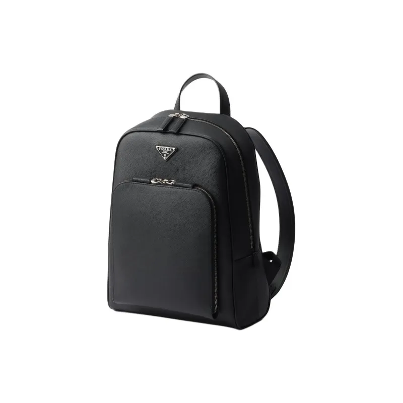 PRADA Calfskin Backpack Men's Black-1