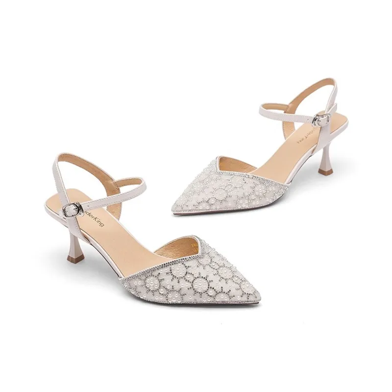 Spider King Slim Heel High Heels Women's Gold-3