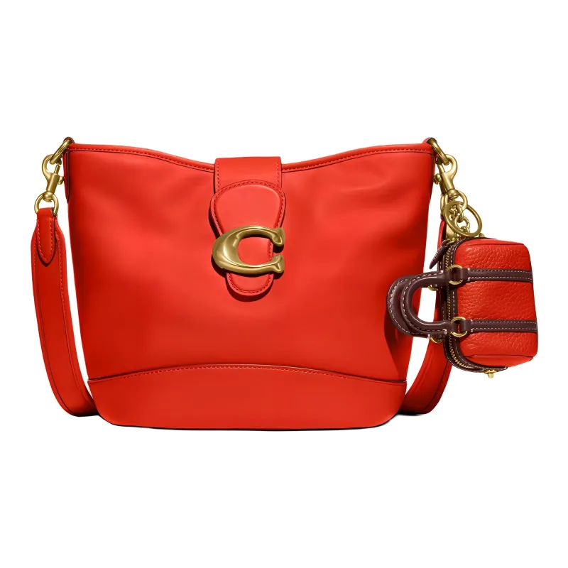 COACH Leather Bag Accessory Mini Women's Red-4