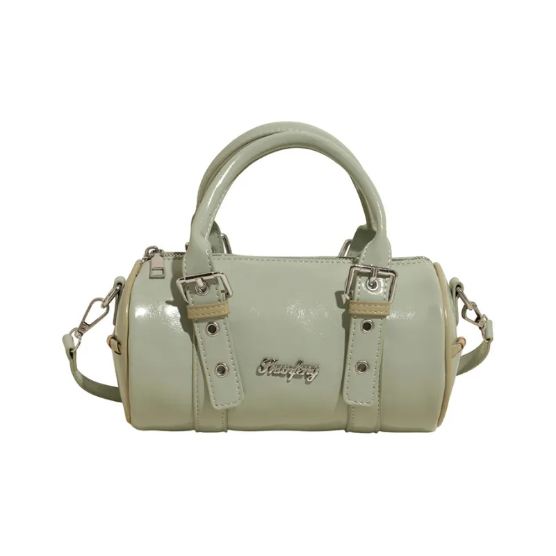 RIVMIND PU Cylinder Bag Handbag Women's Black/White/Yellow/Green-19