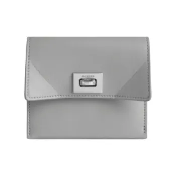 Balenciaga Rodeo Cow Leather Card Holder Unisex Cloud Gray
