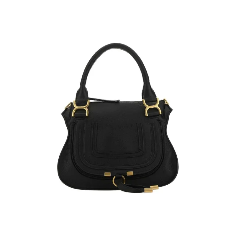 Chloe Marcie Calfskin Shoulder Bag, Crossbody Bag, Handbag Small Size Women's Black-0