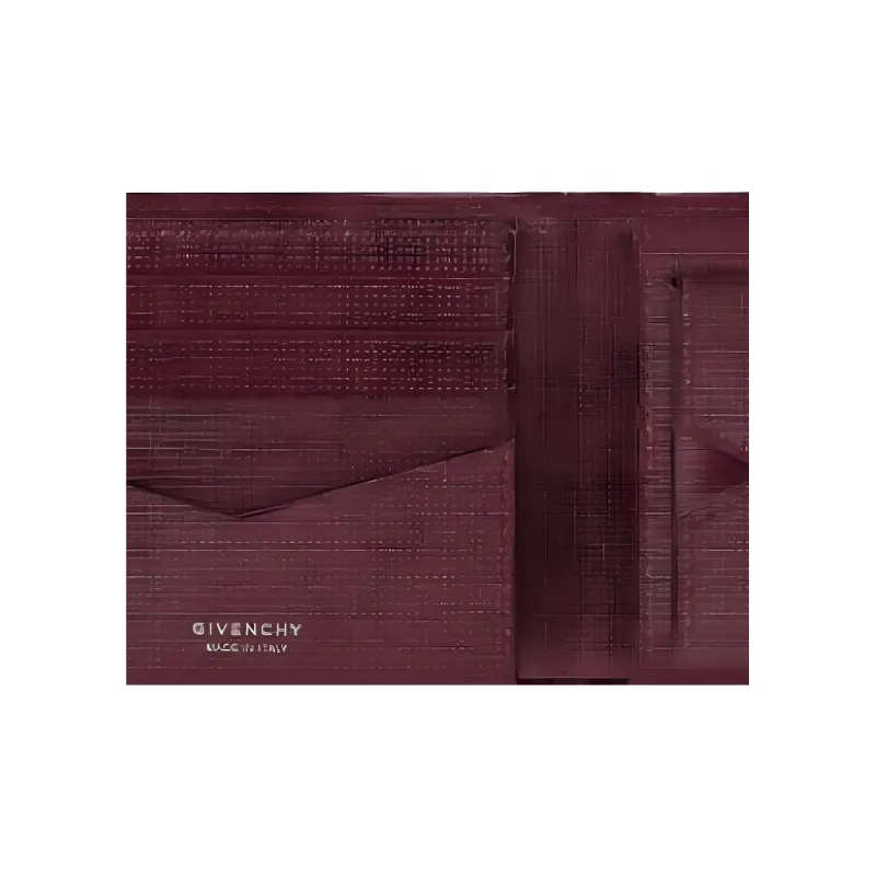 GIVENCHY Calfskin Wallet Women's Black & Burgundy-4