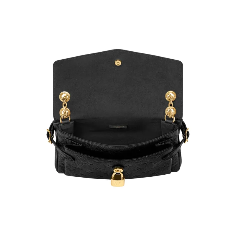 LOUIS VUITTON Cow Leather Crossbody Bag, Shoulder Bag Women's Black-7