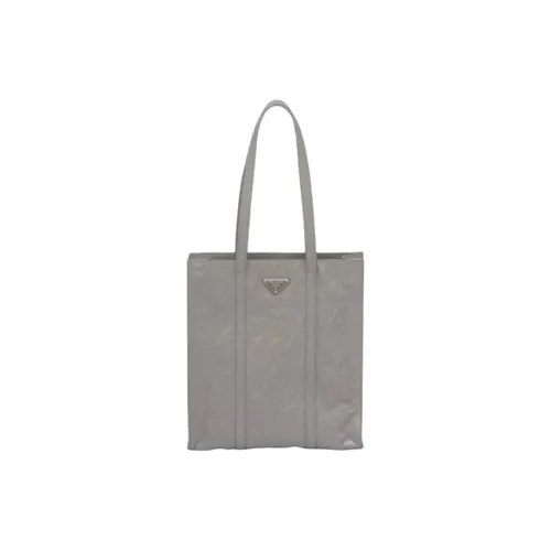 PRADA Leather Handbag Trumpets Unisex Slate Gray