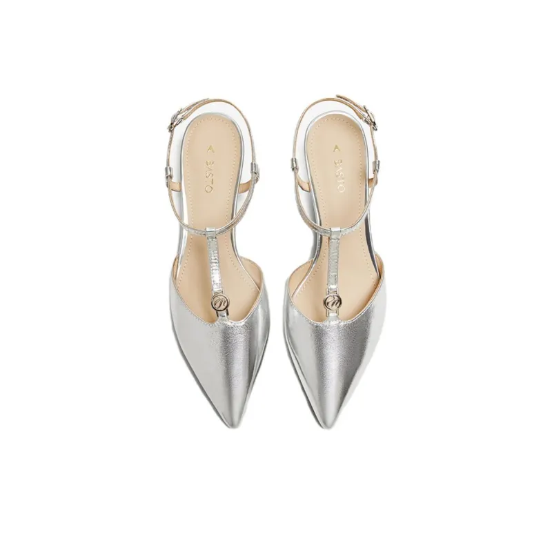 BASTO Slim Heel High Heels Low Heel Women's-6