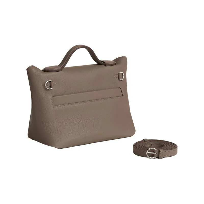 HERMES 24/24 Swift Calfskin Shoulder Bag, Crossbody Bag, Handbag Women's Elephant Gray & Ebony-2