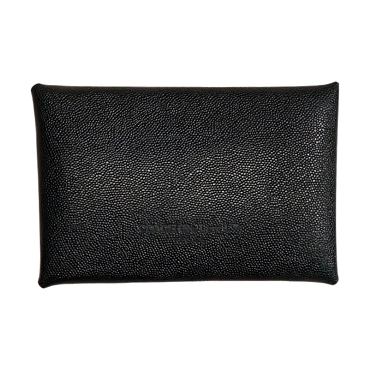 COACH Pouch Pebbled Leather Handbag Clutch Coin Purse Medium Size Women's Black-1