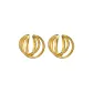 Gold Clip-on Earrings 1 Pair Eh-3608.ebA