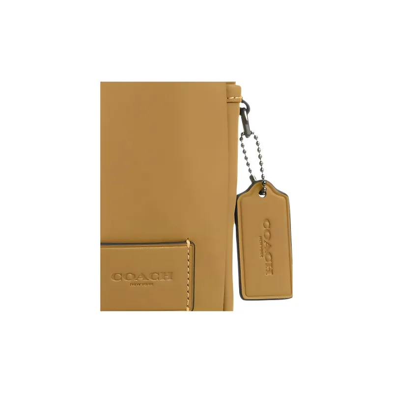 COACH Edge Calfskin One Shoulder Crossbody Fanny Pack Sling Bag Mini Men's Bronze & Linen-3