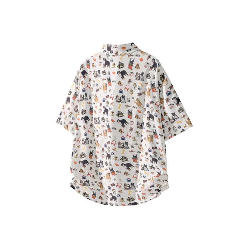 FALIAMS Shirts Unisex Puppy White-2
