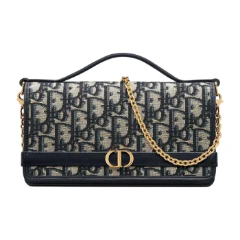 DIOR 30 Montaigne Cigale Calfskin One Shoulder Handbag Women's Blue