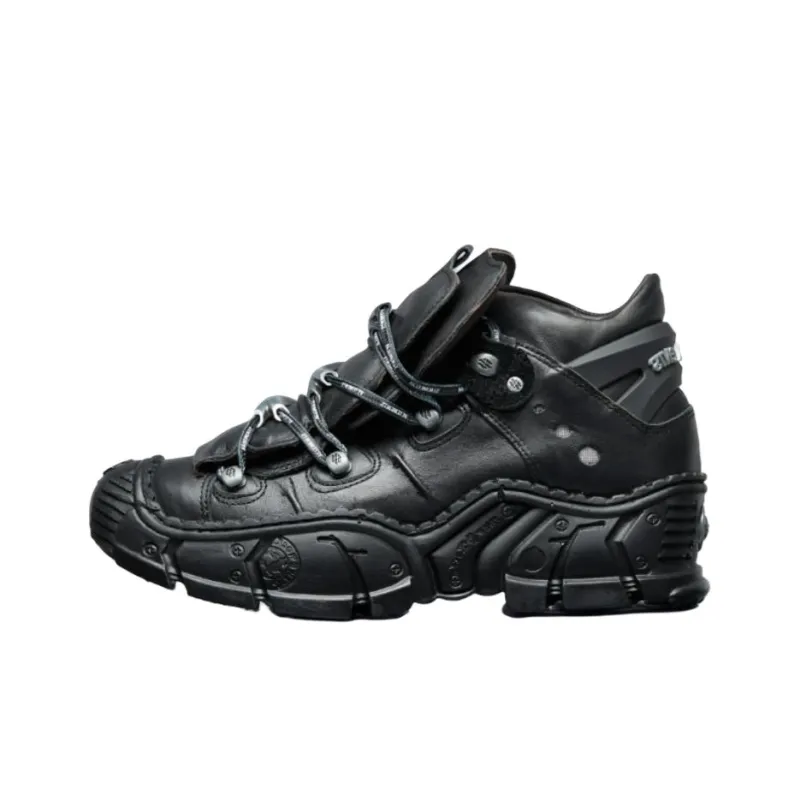NEW ROCK x Vetements Mid Top Casual Shoes Men's Black-0