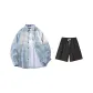 Light Blue+Black Shorts