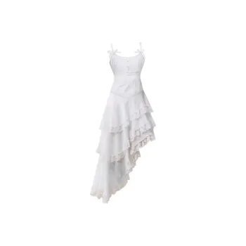 TASTILY Slip Dresses Women's White Long Skirt