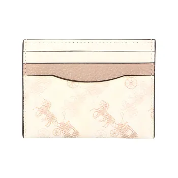 COACH Card Case PVC Polyvinyl Chloride Coin Purse, Card Holder Trumpets Women's White Print