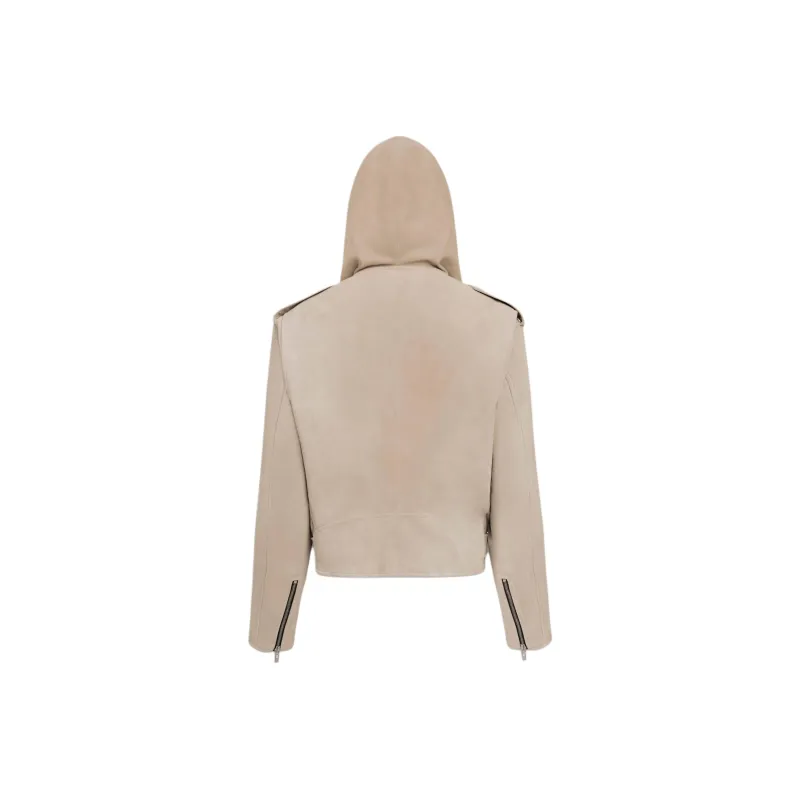 Alaia SS25 Leather Jacket Women's Beige-1